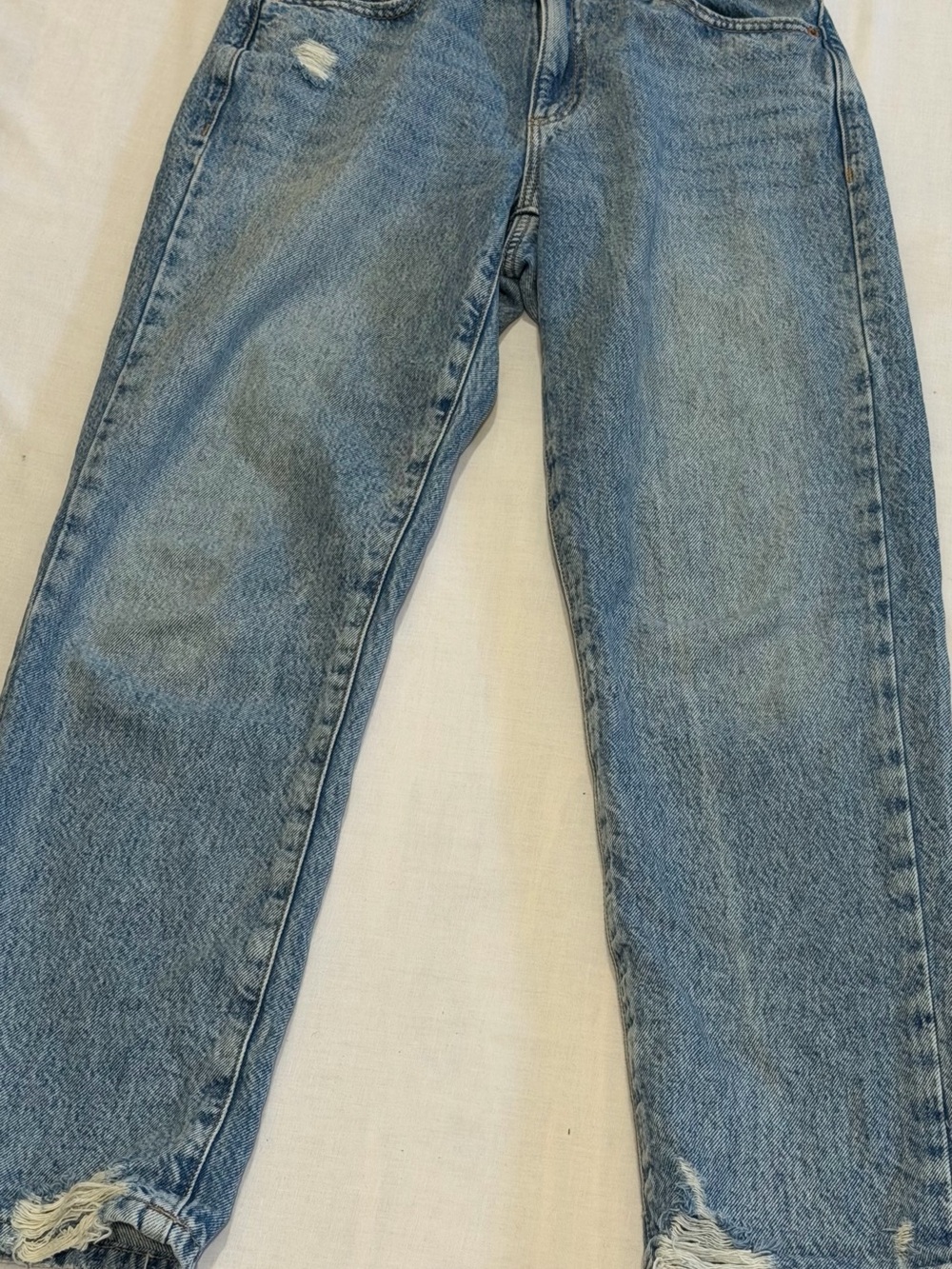 Garage Clothing Vintage Straight Jeans Women’s Sz 01/25 Distressed Raw Hem